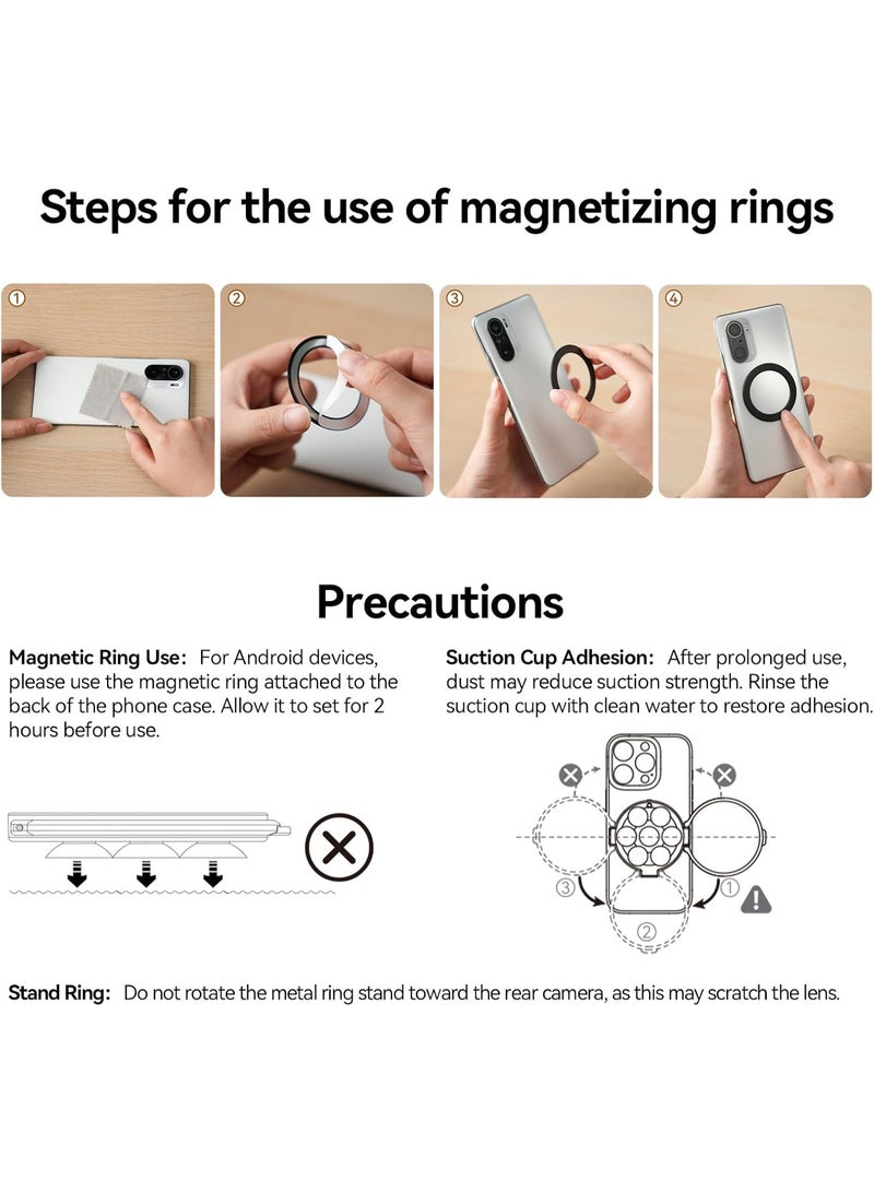 TELESIN° Magnetic Phone Holder with Suction Cup, Compatible with iPhone, Android, MagSafe, Includes Vanity Mirror - Image 2